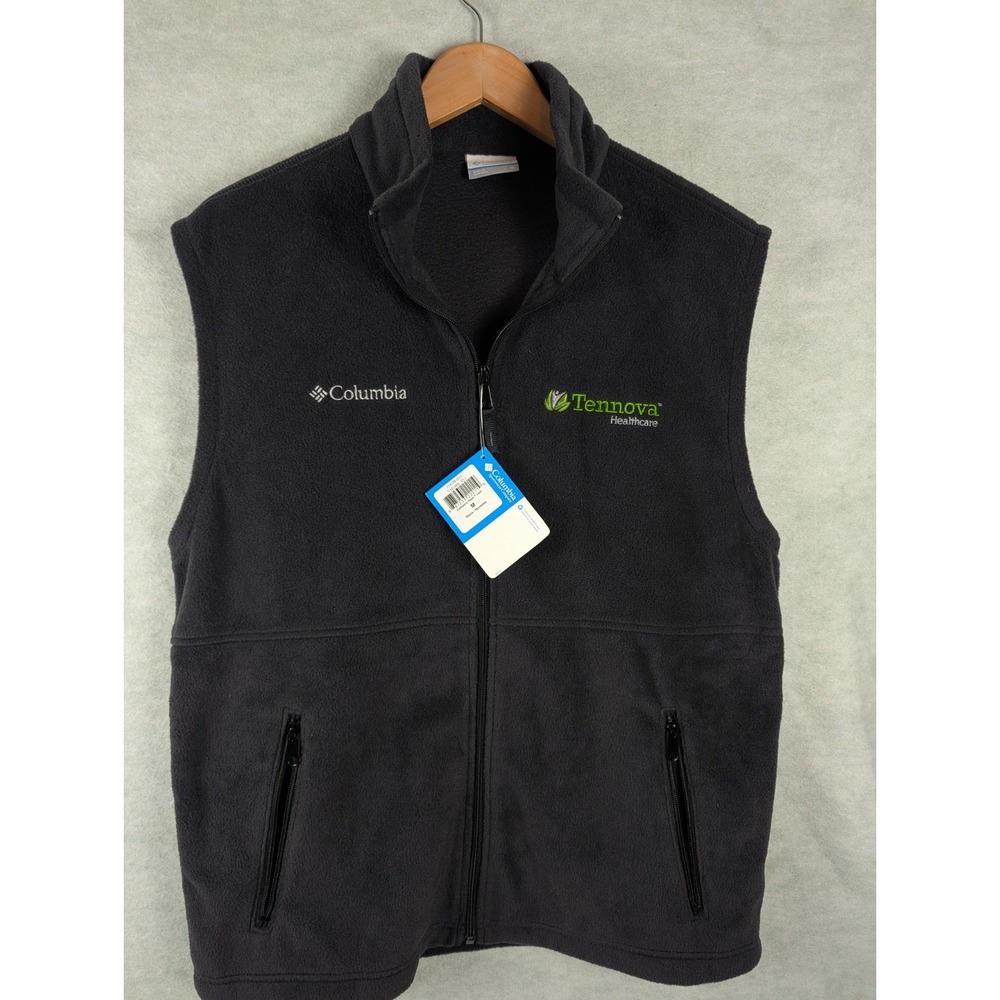 Columbia Men's M Black Vest Full Zip Pockets NWT Tennova Healthcare Logo